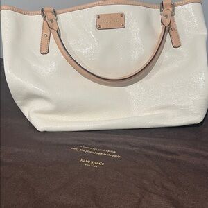 Kate Spade Cream and Tan Tote Bag